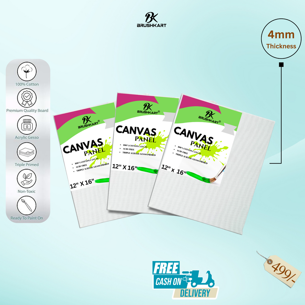 4MM mdf Board CANVAS BOARD Pack Of 6