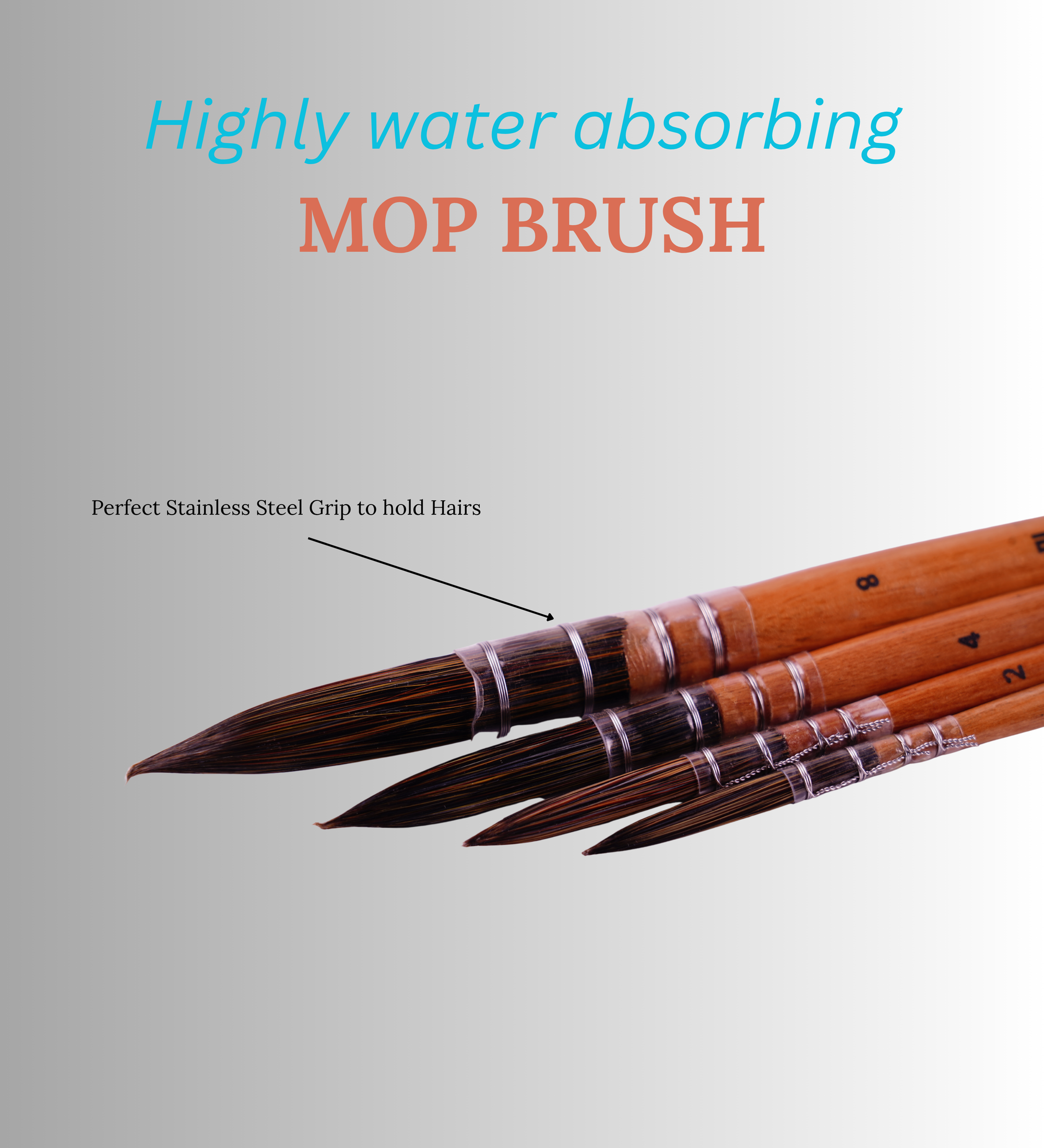 Artist MOP Brush Set of 4 for Watercolor Painting