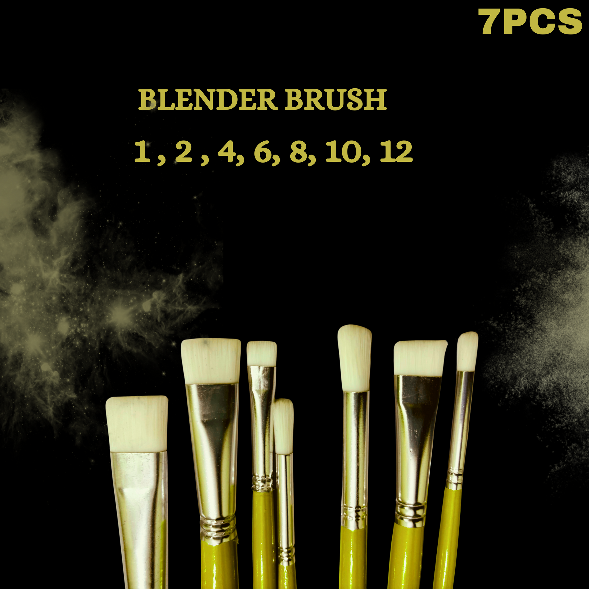 GENZ set of 7 FLAT  Premium Brushes with brush CLEANER