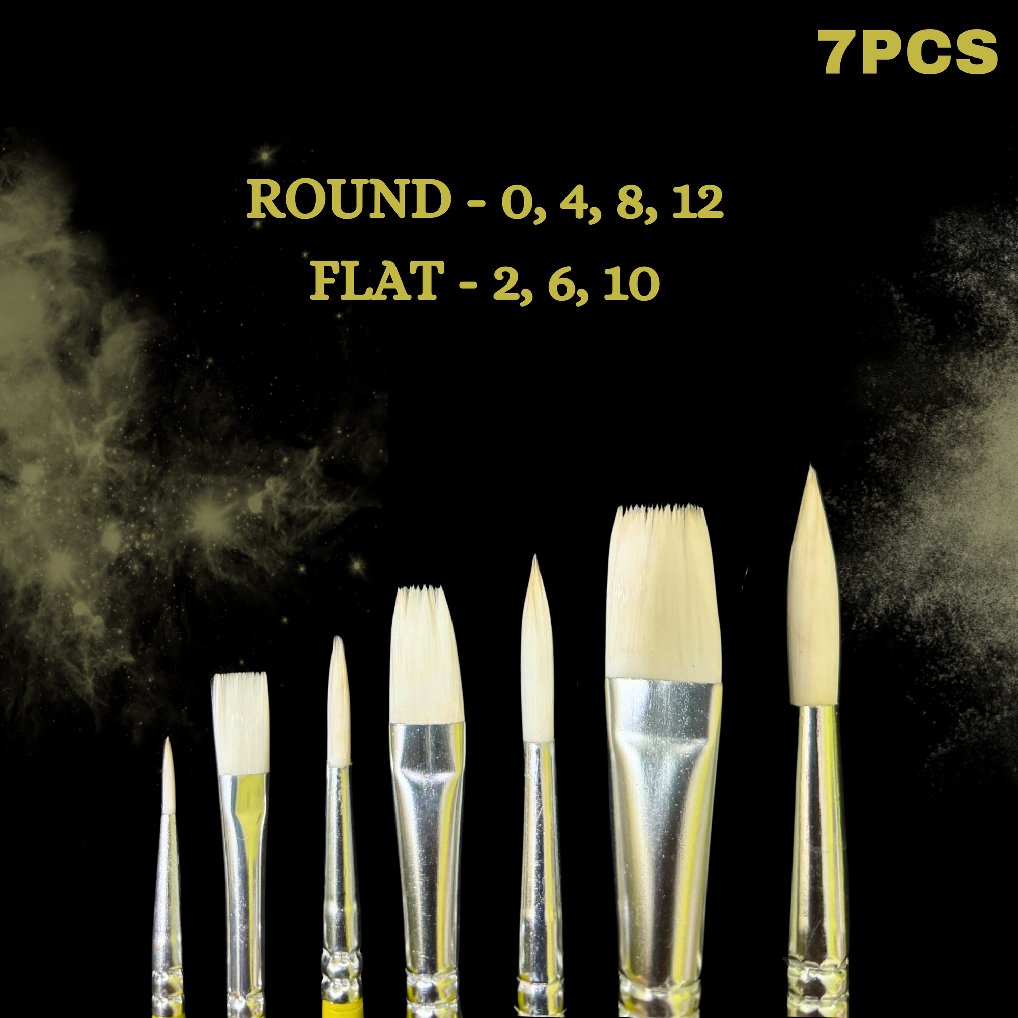 GENZ set of 7 FLAT  Premium Brushes with brush CLEANER