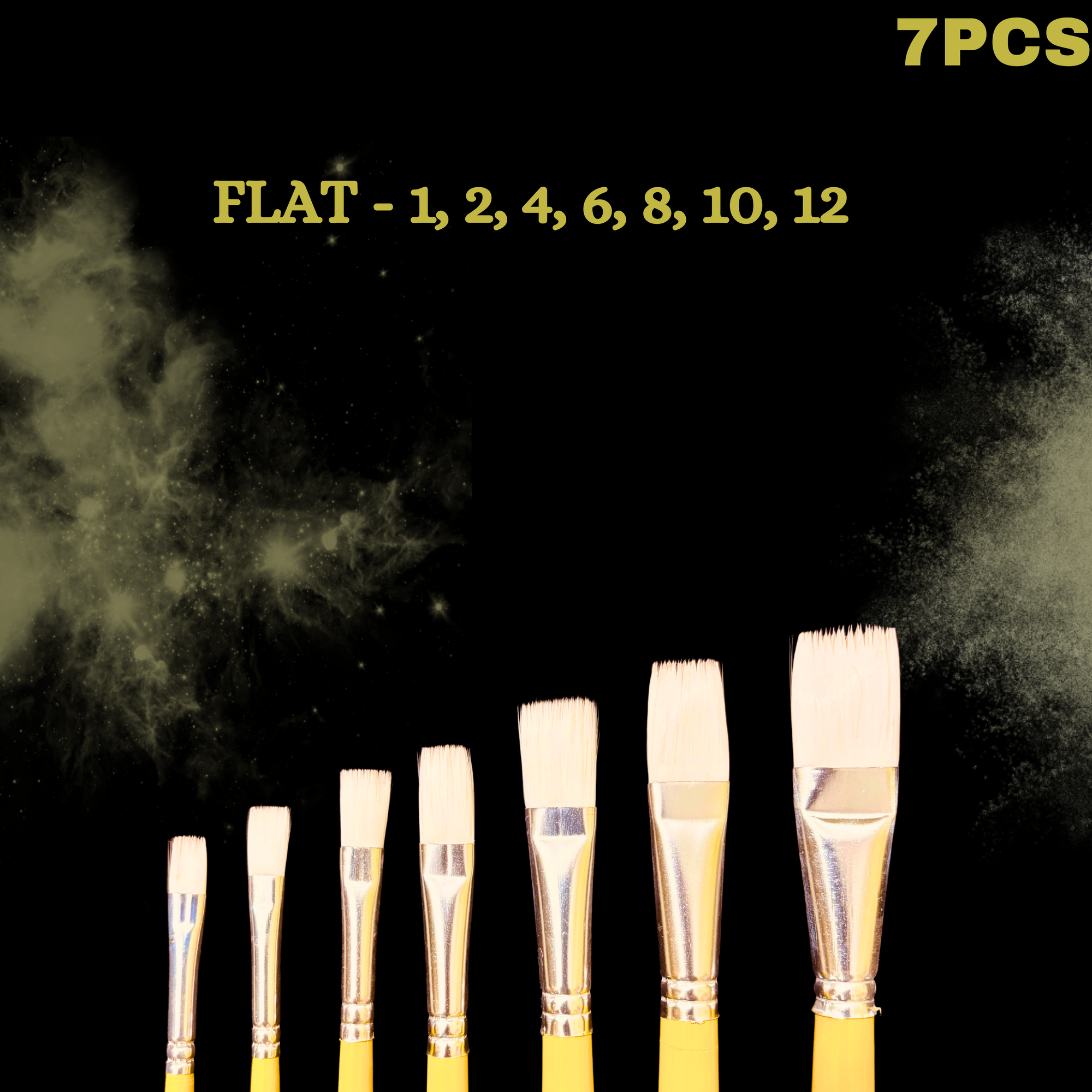 GENZ set of 7 FLAT  Premium Brushes with brush CLEANER