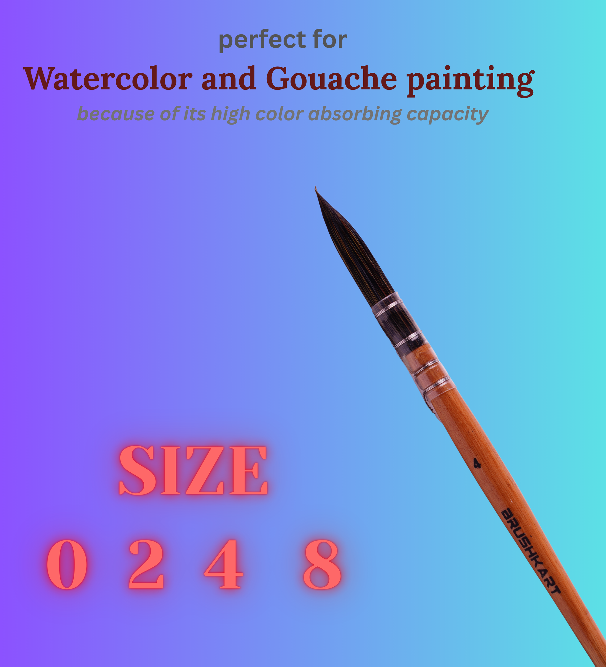 Artist MOP Brush Set of 4 for Watercolor Painting