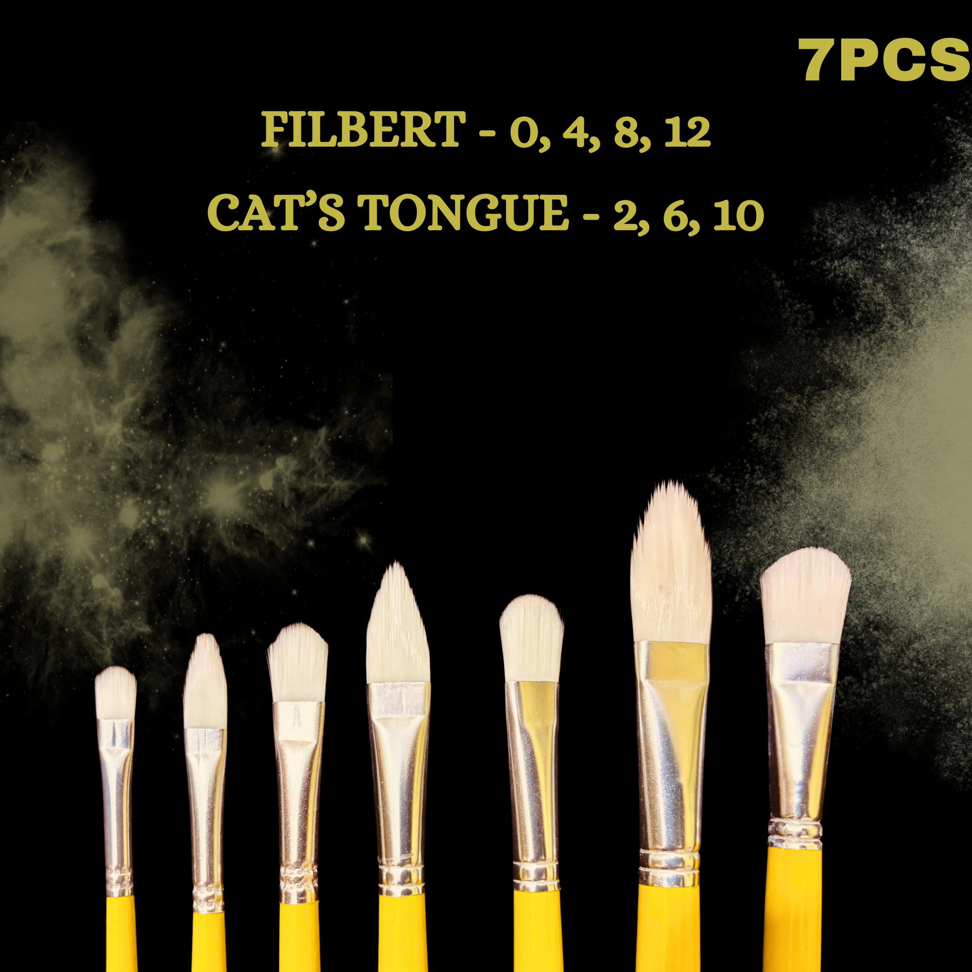 GENZ set of 7 FLAT  Premium Brushes with brush CLEANER