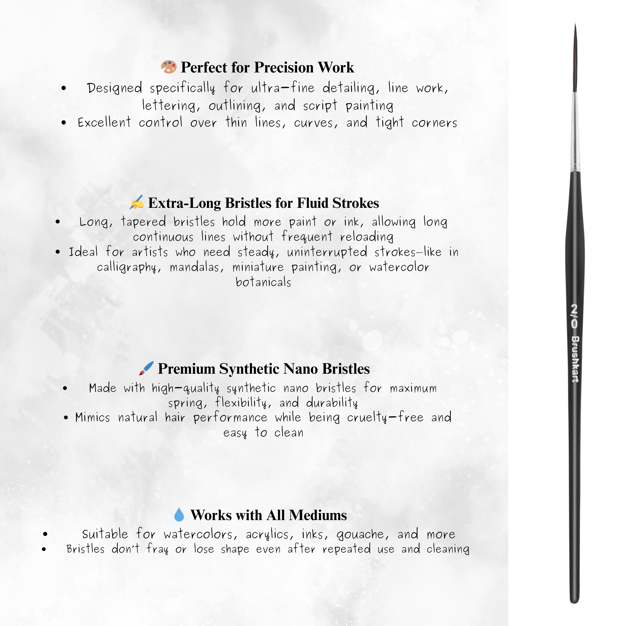 Long LINER PRECISION Brushes Set of 4